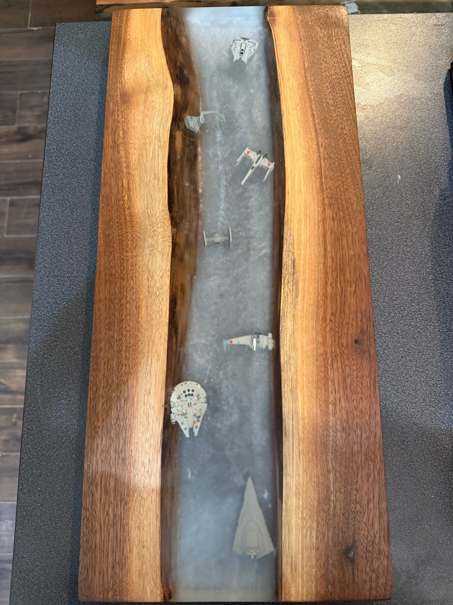 Star Wars resin Charcuterie Board Hoth #1- Black walnut