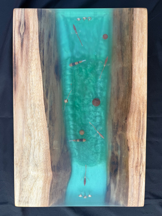 Quidditch Pitch resin Charcuterie Board- Black walnut