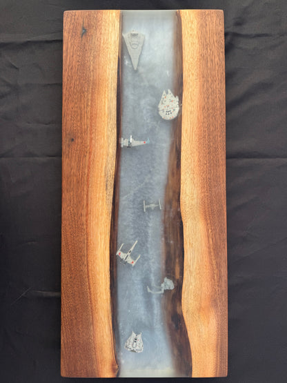 Star Wars resin Charcuterie Board Hoth #1- Black walnut