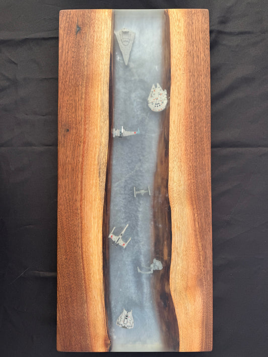 Star Wars resin Charcuterie Board Hoth #1- Black walnut