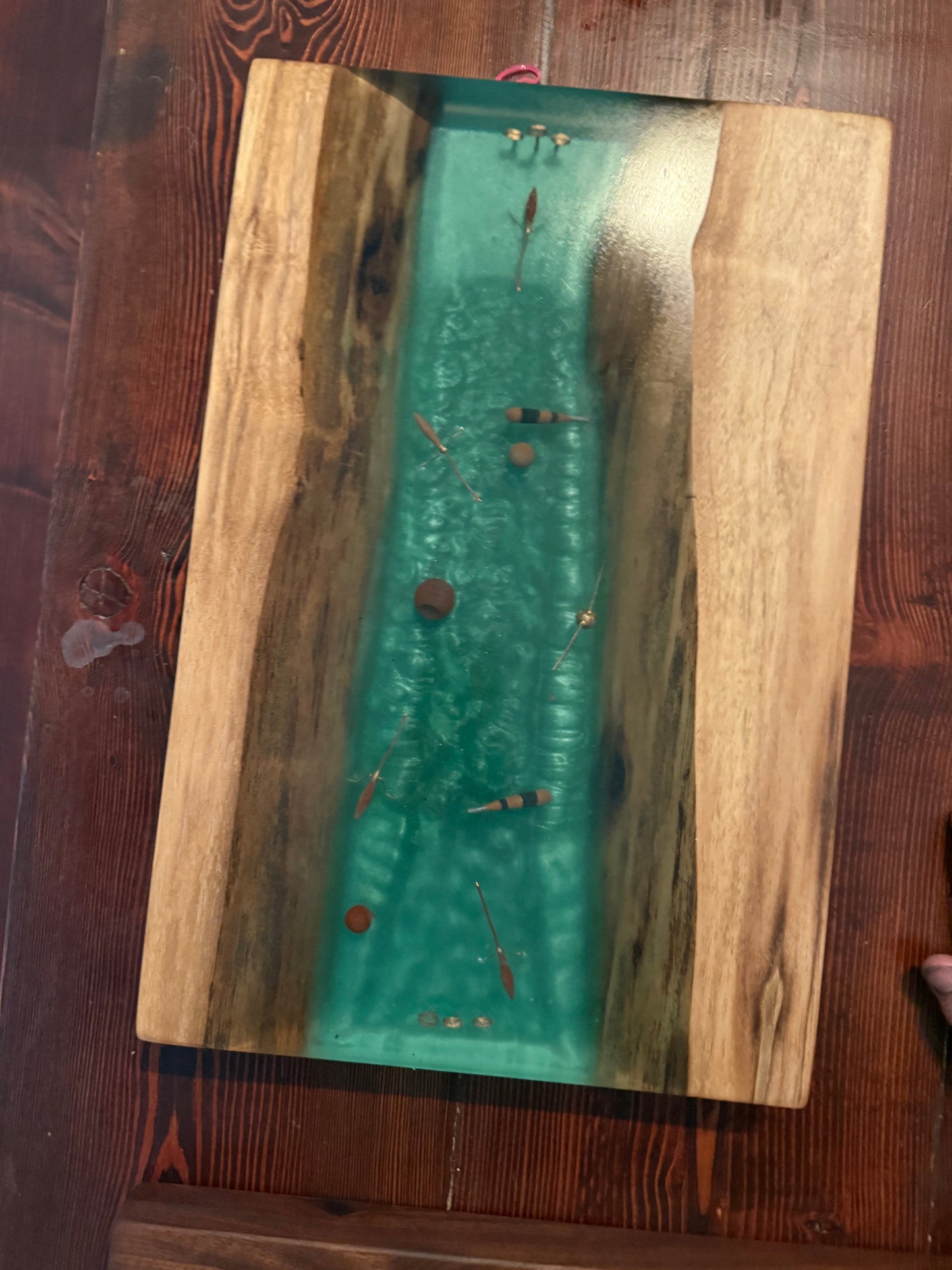 Quidditch Pitch resin Charcuterie Board- Black walnut