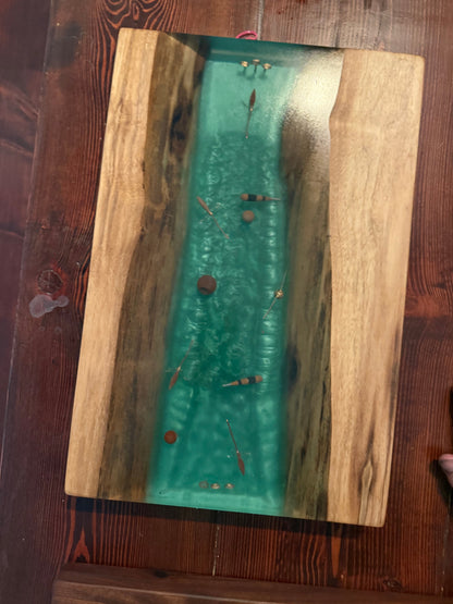 Quidditch Pitch resin Charcuterie Board- Black walnut