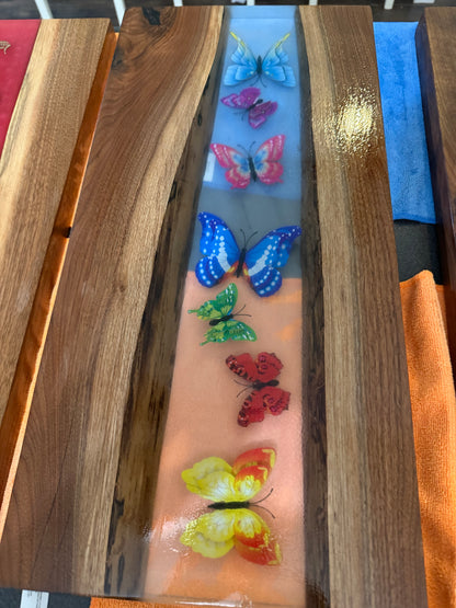 Butterfly walnut resin Charcuterie Board
