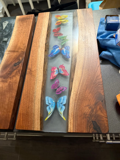 Butterfly walnut resin Charcuterie Board