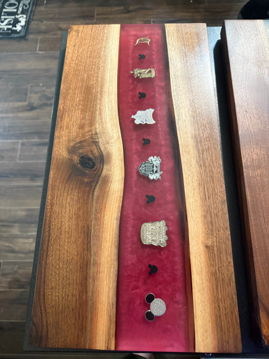 Disney Pin walnut resin Charcuterie Board
