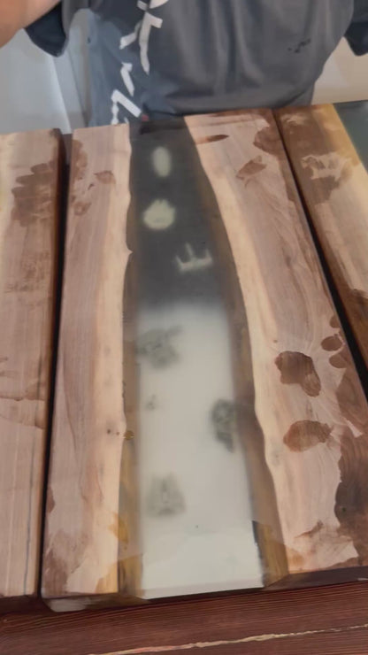 Star Wars resin Charcuterie Board Hoth #2- Black walnut